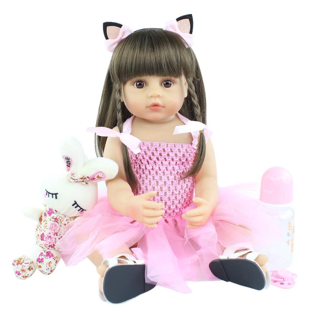BZDOLL 55 см реалистичная кукла реборн для девочек, игрушка 22 дюйма, мягкий силиконовый чехол для всего тела, принцесса для новорожденных Bebe, подарок на день рождения для малышей