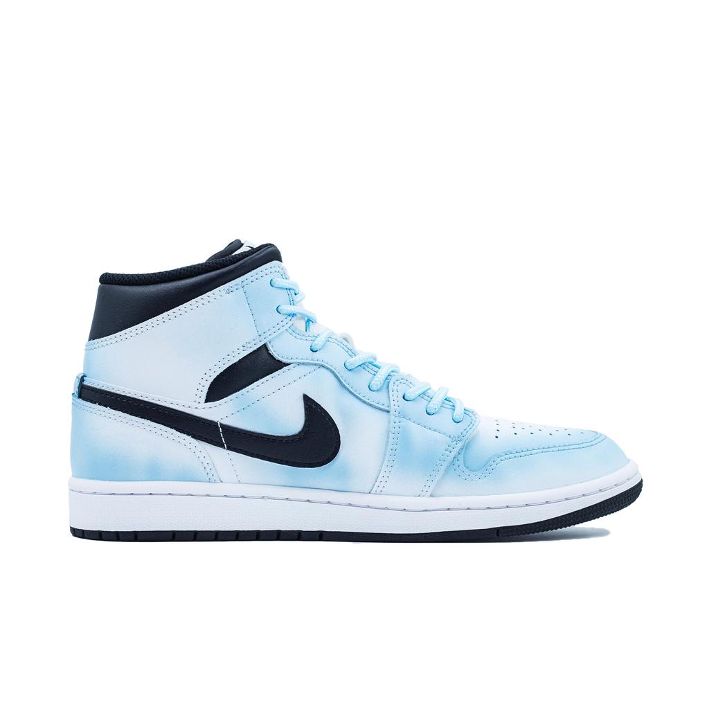 Jordan Air Jordan 1 Absurd Handmade, Misty Blue Star Song Slip Resistant Mid top Vintage Basketball Shoes Men's DQ8426-132(Team1154-)