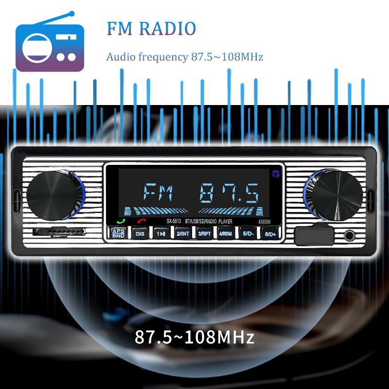 Автомобильная 1 DIN Радиостанция 1 DIN Стерео Цифровой Автомобильный Bluetooth FM Аудио Музыка USB / SD с Встроенным AUX Входом 12В MP3 Мультимедийный Многофункциональный Автомобильный Музыкальный Плеер