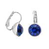 Circle One Touch Austrian Crystal Earrings - Sapphire