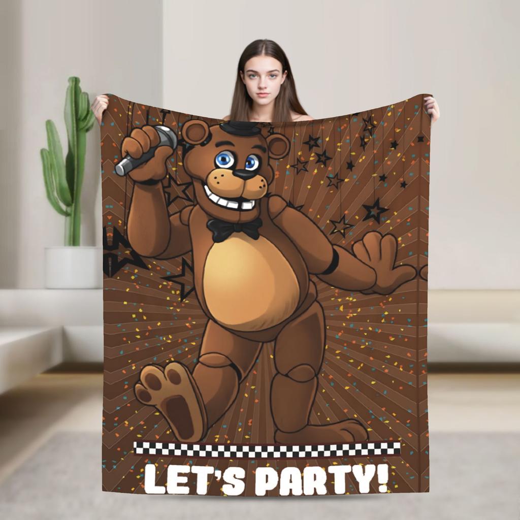 FNAFS At Freddy's Horror Blanket Camping Flannel Throw Blanket For Outdoor Soft Design Quality Bedspread Birthday Gift
