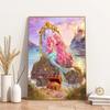Cartoon Illustration Mermaid Poster Print For Nursery Kids Bedroom Home Decor Abstract Mermaid Princess Canvas Painting Wall Art