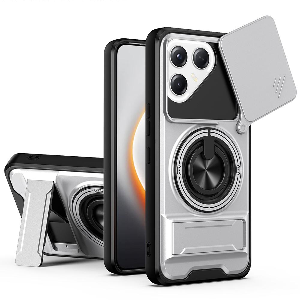 KEYSION Магнитный чехол для телефона TECNO POVA 7 Ultra 5G 7 Pro с защитой выдвижной камеры, подставкой-кольцом, противоударной задней крышкой