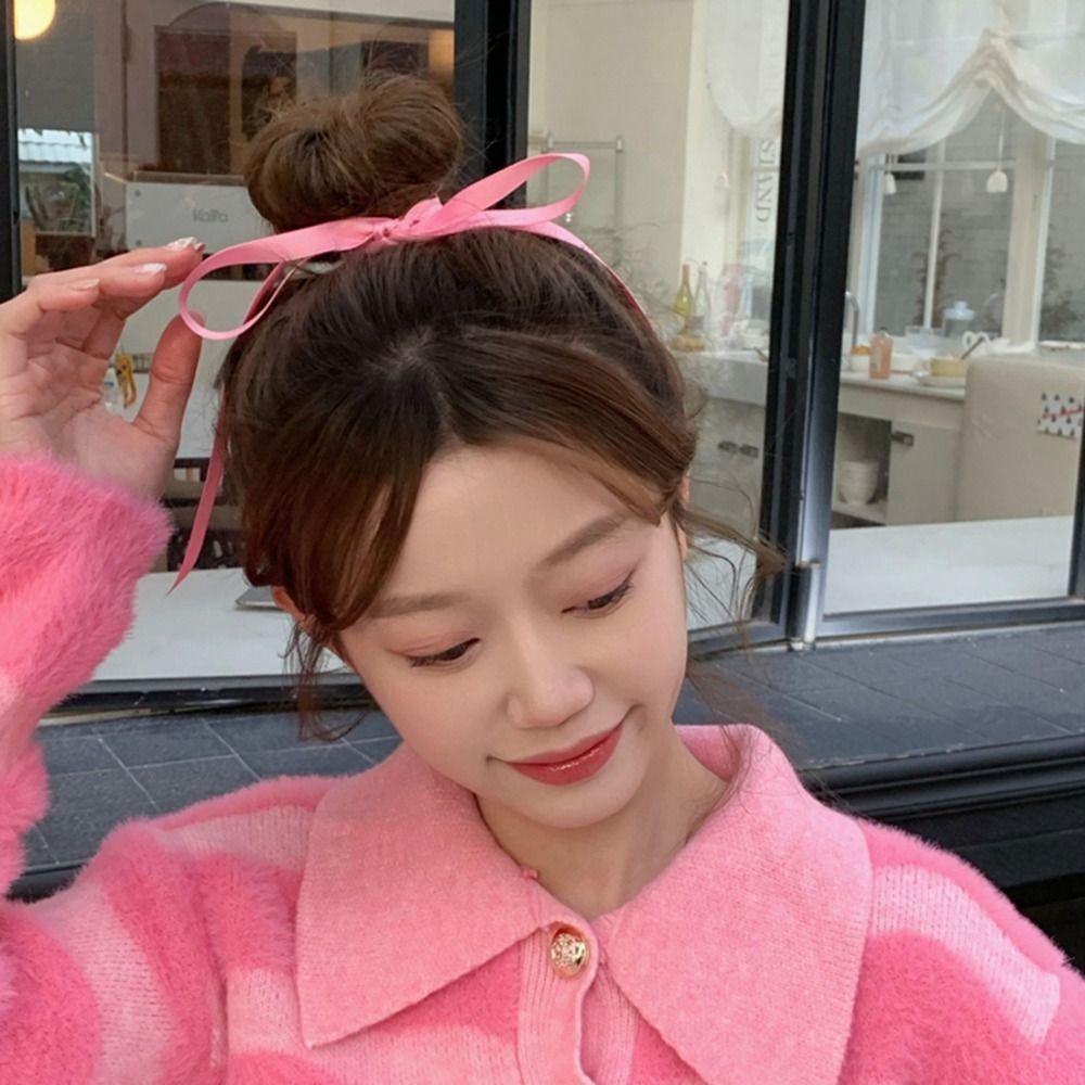 Long Braided Ribbon Hair Band Twist Hair Rope Sweet Silk Hair Tie Girls