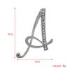 Suit Collar Accessories 26 English Letters Rhinestone Clip Initial Lapel Pin Crystal Letter Brooch