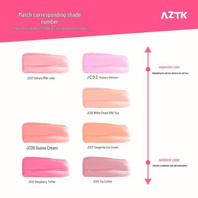 AZTK Жидкие матовые румяна и бронзер для контуринга и хайлайтинга в синих и фиолетовых оттенках