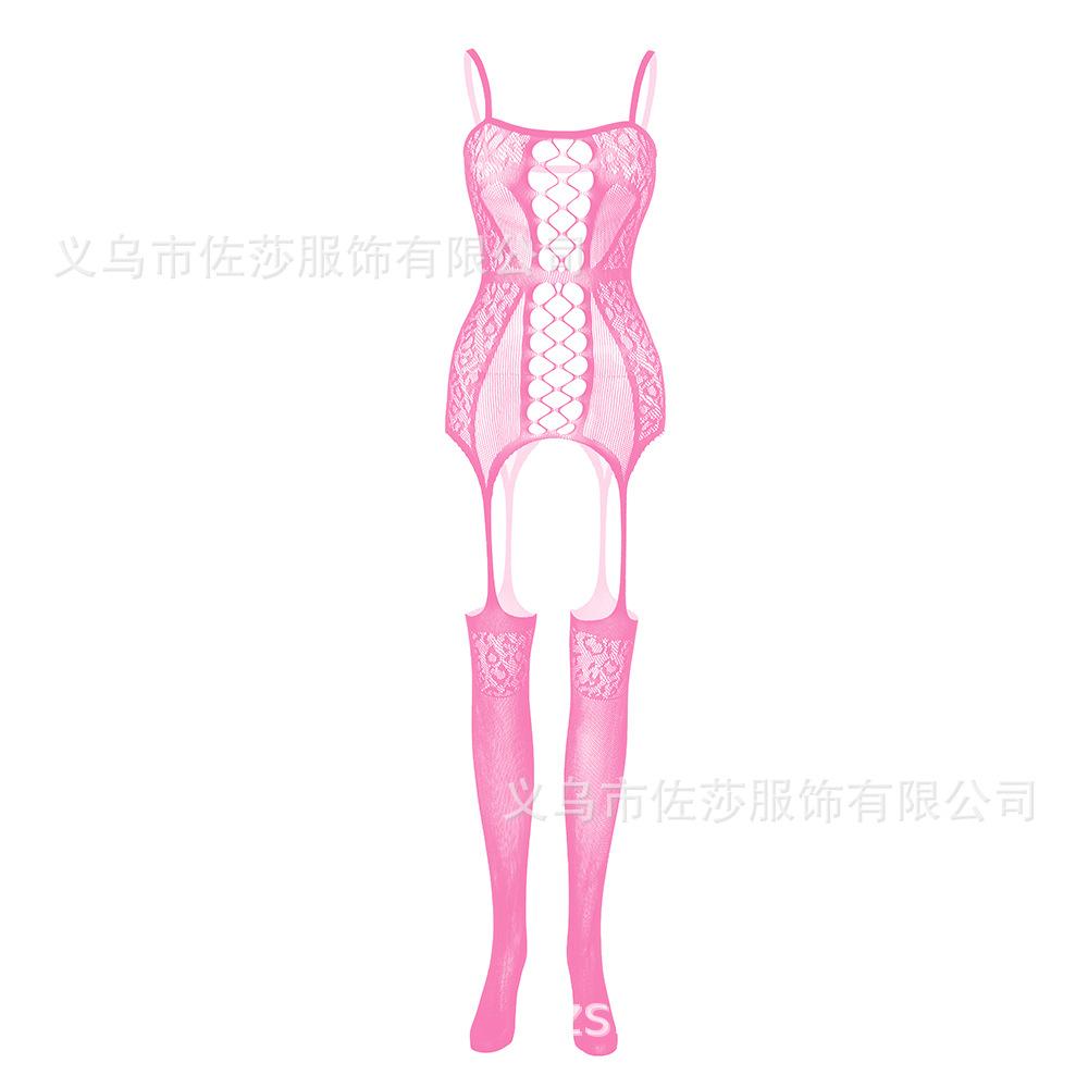 Sexy Underwear New Sexy Suspenders Mesh Socks Open-file Primer Non-slip Temptation Transparent One-piece Stockings