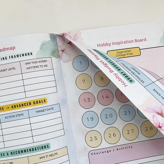 Рабочая тетрадь «Хобби и благополучие» на 2026 год для женщин, 12-месячный журнал с руководством, мотивационный подарок для саморазвития и постановки целей