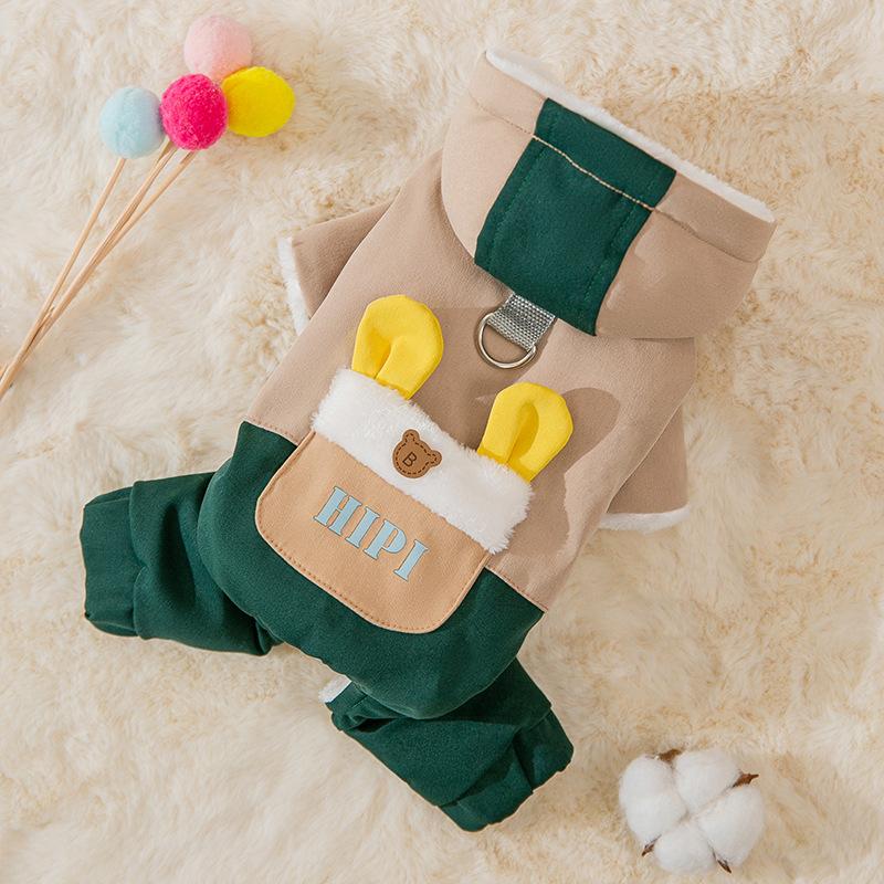 Новая утепленная трехмерная одежда для собак на осень и зиму с карманами и хлопковой подкладкой для четвероногих собак и кошек. Одежда для домашних животных.