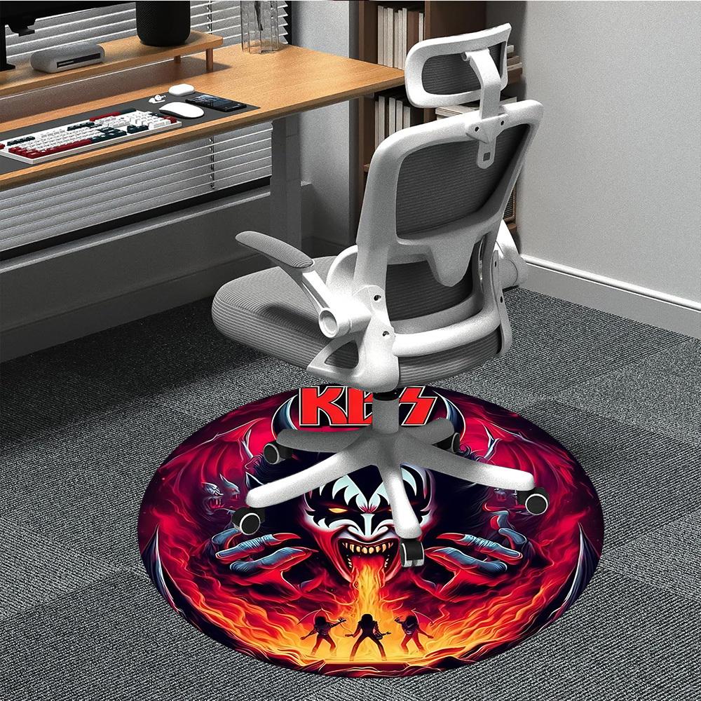 1 шт. Круглый ковер KISS Music Office, Под офисные стулья, Спальня, Гостиная, Домашний декор a1016297