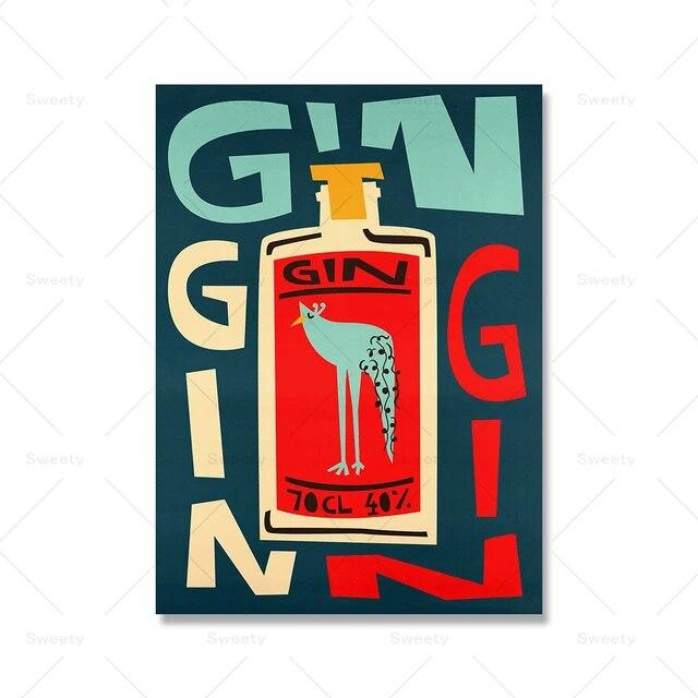 Мохито Коктейль Кухня Плакат Алкоголь Винтаж Холст Картина Гостиная Общежитие Настенная Картина