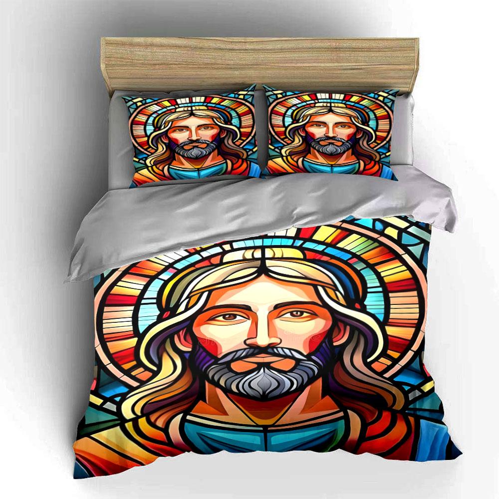 Colorful stained glass design. Bedding sets Duvet cover sets Duvet covers Pillowcases(1 * Duvet Cover 2 * Pillowcases without duvet insert)