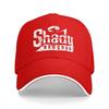 Черная Бейсболка с Логотипом Shadow Records, Белой Отделкой и Смелым Графическим Дизайном для Музыкальных Фанатов и Любителей Стритвира
