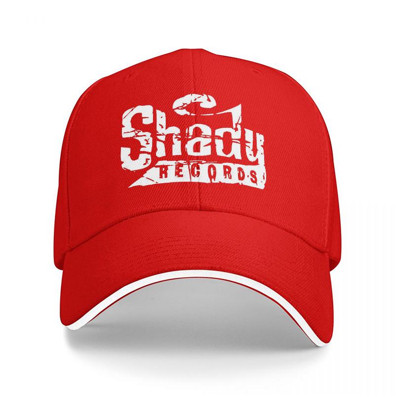 Черная Бейсболка с Логотипом Shadow Records, Белой Отделкой и Смелым Графическим Дизайном для Музыкальных Фанатов и Любителей Стритвира
