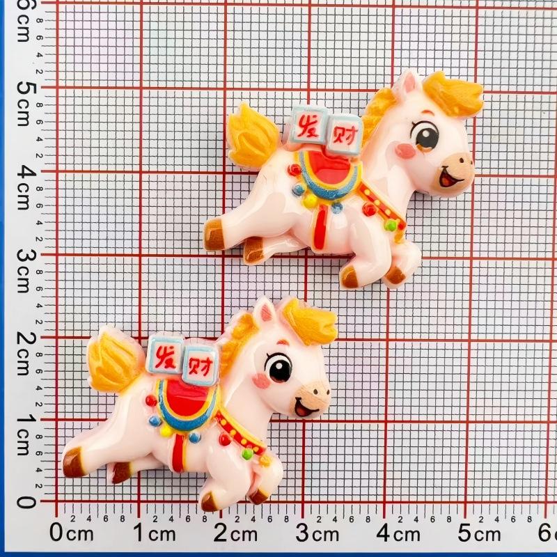 10 шт. Мультяшные смоляные аксессуары для DIY, кабошоны с плоской задней стороной, милые мультяшные пони, украшения для изготовления DIY-украшений, Декор