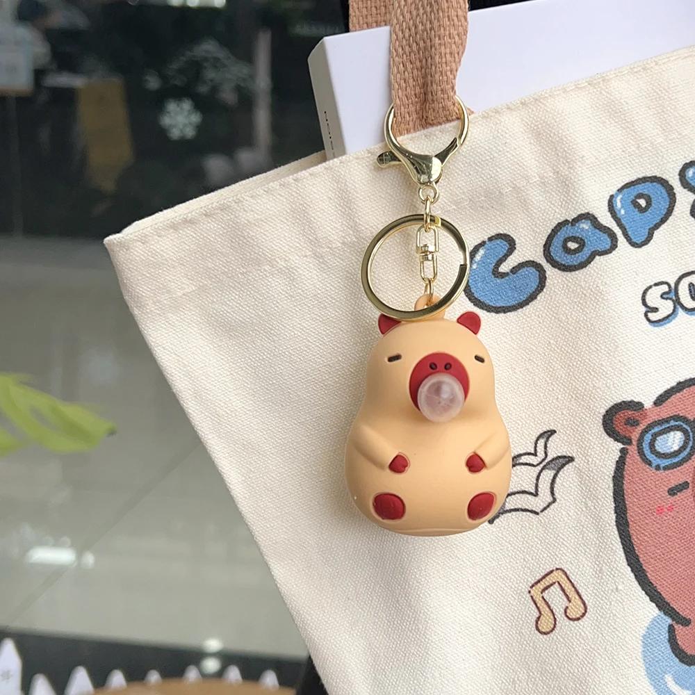 Музыкальная игрушка Capybara Pinch, пускающая мыльные пузыри, брелок для девочек, кукла Capybara, игрушки для снятия стресса, подвеска для детского школьного рюкзака