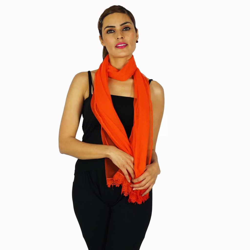 Indian Neck Wrap Long Stole Net Chunni Fashion Scarf Women Hijab Dupatta