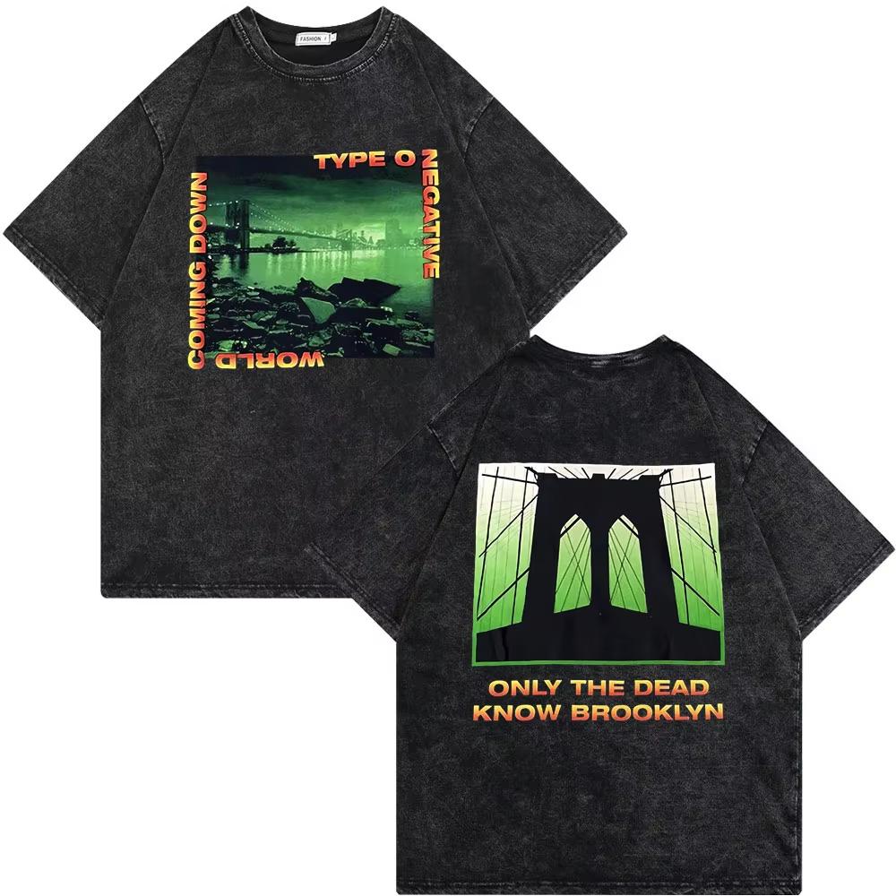 Рок-группа Type O Negative Suspended In Dusk Streetwear Washed Vintage Tshirt Oversize Tee Men women Casual Top