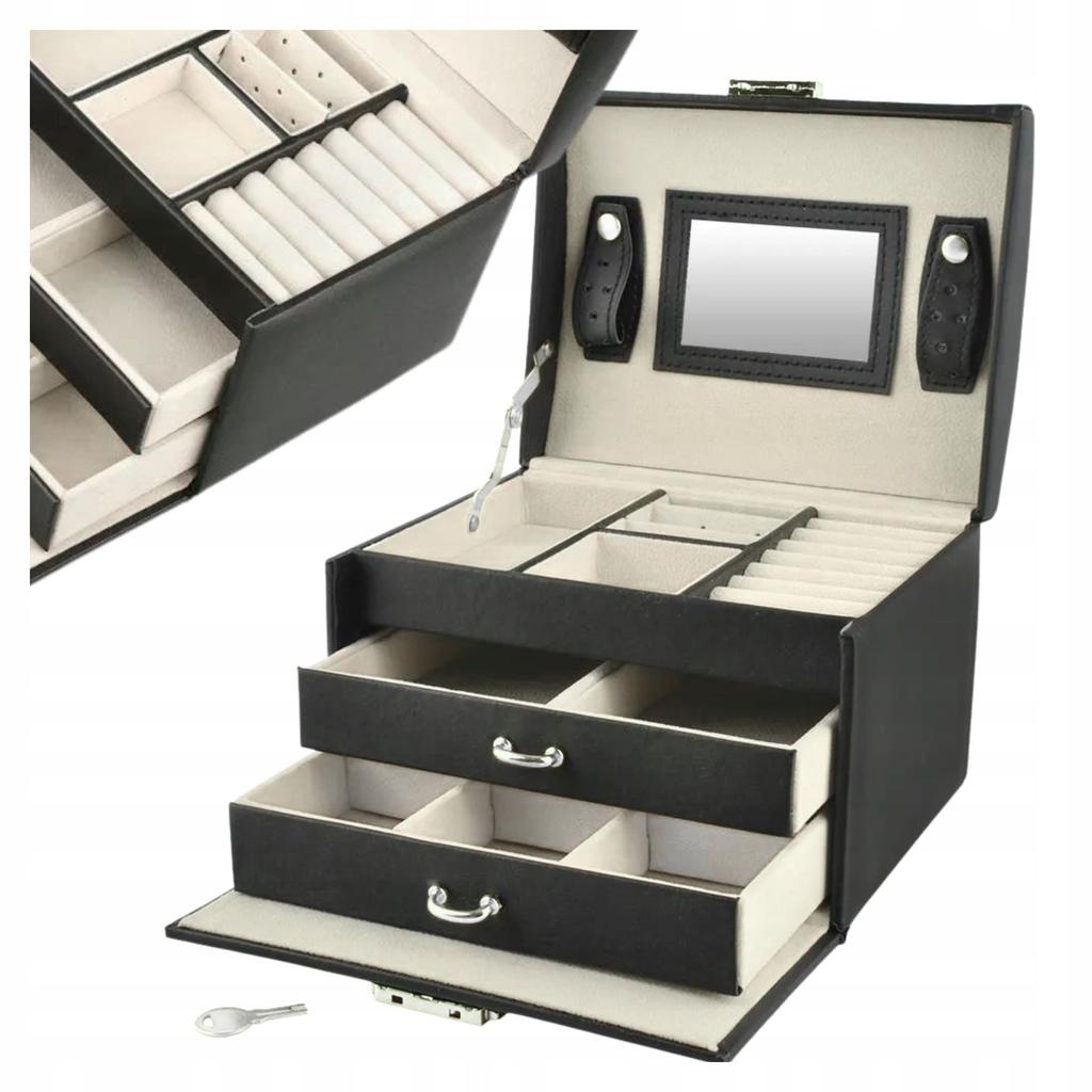 Black Jewelry Box with Mirror for a Girl Gift