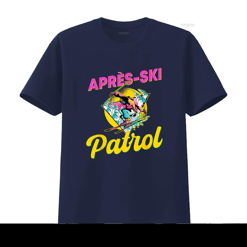 80s Retro Apres Ski Patrol Design 90s Skiing T Shirt Long or s Available vintage Washed Slightly homme Casual Versatile Stylish