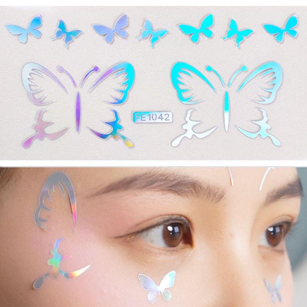 Водонепроницаемый лазерный стикер для лица Серебряный макияж подводка для глаз Наклейка для женщин