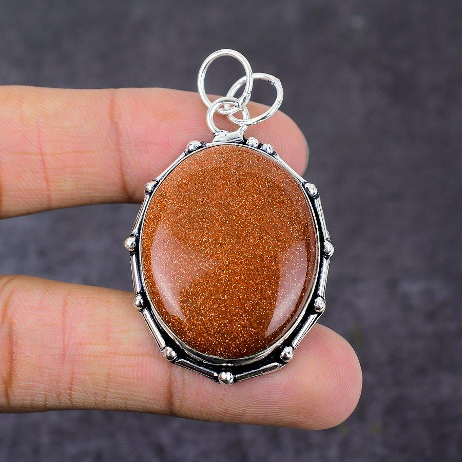 Подвеска из натурального красного солнечного камня ручной работы из стерлингового серебра 925 пробы 2,17 дюйма P4g34