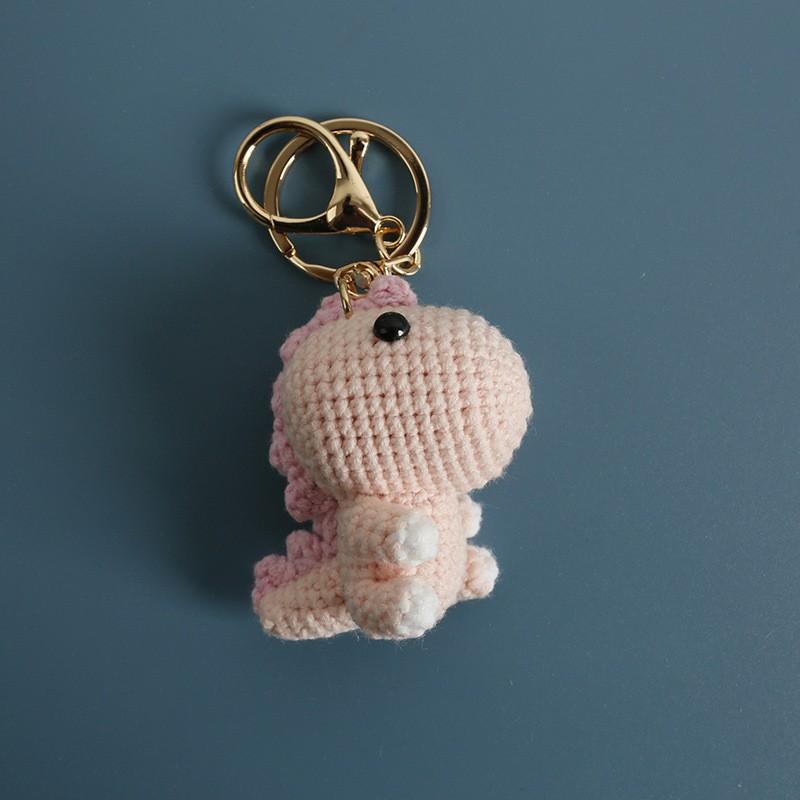 Cartoon Animal Doll Series Crochet Keychain Knitted Rabbit Keychain Cute Bear Keyring For Bag Pendant Custom Accessory