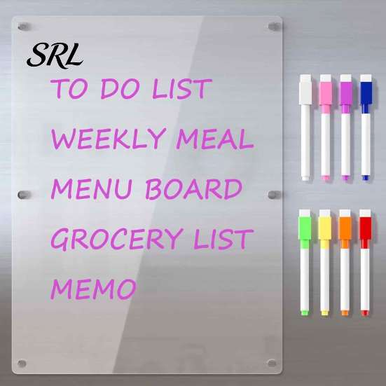 Magnetic Note Board for Metal Surfaces Acrylic Planning Board, Dry Erase Notepad Memo Fridge, Office Filing Cabinet Reminder Clear Monthly Weekly