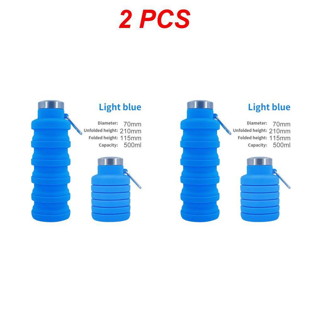 2 шт., спортивная кружка для путешествий на открытом воздухе, не содержащая BPA, складная силиконовая бутылка для воды, портативная выдвижная питьевая кружка, дропшиппинг с