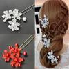 U-Shape Bride Jewelry Flower Faux Pearl Wedding Hair Pin Clip Party Headwear