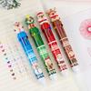 Yousheng Christmas 10-Color Ballpoint Pen Santa Snowman Topper Designs Pen Multi-Color Writing Tool Fun Holiday Gift for Students Friends