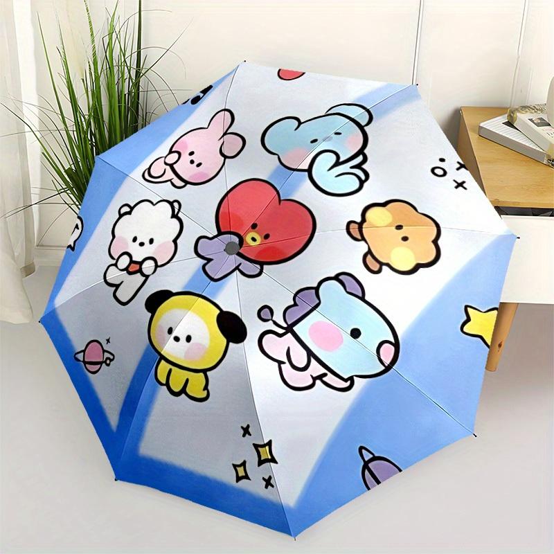 1pc BT21 Automatic Opening/closing Umbrella, Foldable Sunshade, Perfect Gift for Friends, Durable Handle yy250812107