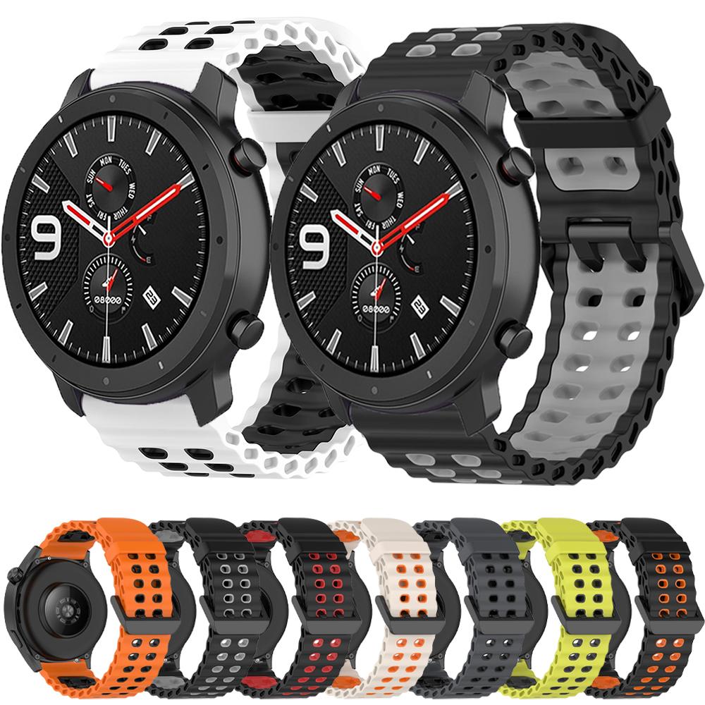 Силиконовый ремешок 22 мм для Amazfit GTR 47 мм/GTR 4 3 Pro/Balance 2 1/Bip 6 5/Stratos 2 3 Браслет для Huawei Watch GT6 5 4 46 мм Ремешок