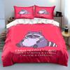 Lazy Raccoon with Funny Quote Bedding Duvet Cover Set Duvet Cover Pillowcases  (1*Duvet Cover 2*Pillowcases, without duvet insert)