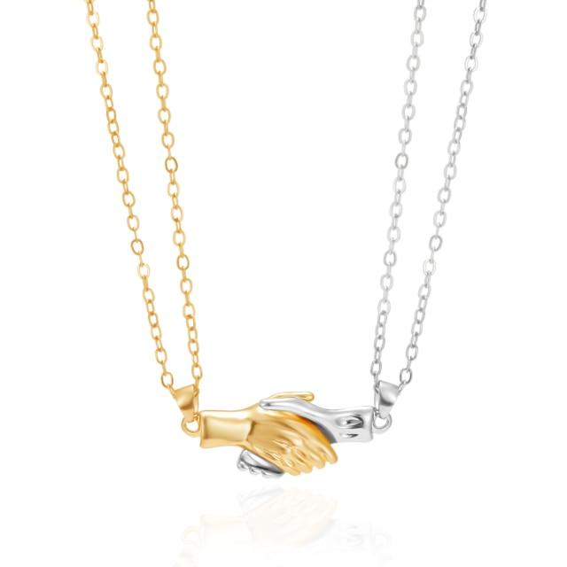 2 шт. / Лот Магнитное ожерелье для пары Дружба Сердце Подвеска Расстояние Граненый Шарм Ожерелье Для Женщин Подарок на День Святого Валентина