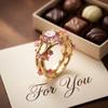 Elegant Flower Crystal Ring Light Luxury Finger Jewelry Sweet Rhinestone Ring  Girls