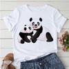 Women T Shirt Kawaii Panda Print Cartoon Tshirt Clothes Tee Tops Casual T-Shirts Short Sleeve White Ladies T-Shirts 2025 Summer