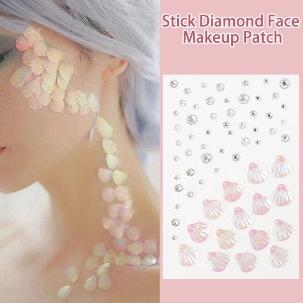 3D Hair Crystal Sticks Stick On Face Crystal Stickers Fashion Resin Stickers for Hair Face Makeup