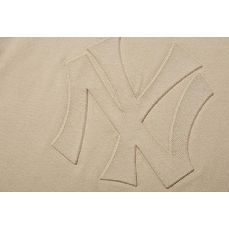 New Era SS24 MLB Нью-Йорк Янкис Логотип Буква Тяжелый Свободный Крой Короткий Рукав Футболка Мужские Топы Хаки 14187349