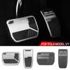2Pcs Aluminum Alloy Car Foot Pedal Pads Accelerator Gas Fuel Brake Pedal and Rest Pedal Mat Cover Set Accessories For Tesla Model 3 Y 2017-2023