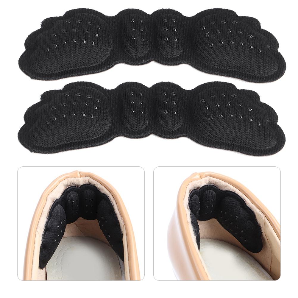 5 Pair Anti Wear Feet Care Pads Wing Shape Non-Slip Shoes Heel Sticker for High Heeled Shoes(Black,