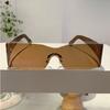 Non-polarized Flat Fashion Punk Sunglasses Women Y2K Rimless Rectangle Sun Glasses Women Men Mirror One Piece Eyewear