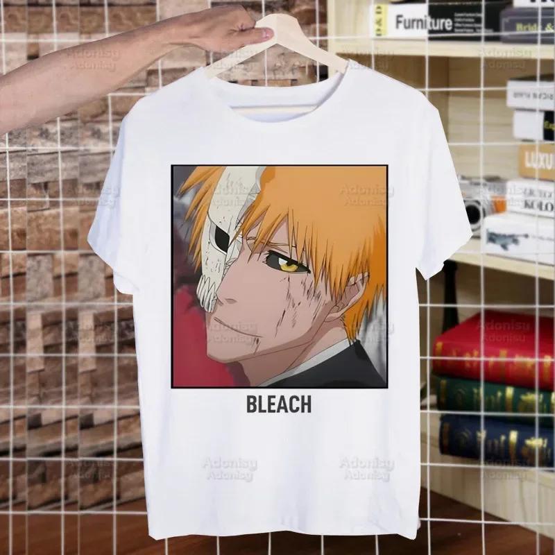 Bleach Зараки Кенпачи Куросаки Ичиго Футболки для парней О-образный вырез Короткий рукав Обычный Мужской рост Качество Мужская Хип-хоп футболка