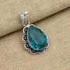 Уникальный Индиколит Турмалин Драгоценный камень 925 Твердый стерлинговый серебристый кулон Ювелирные изделия ручной работы дизайнера