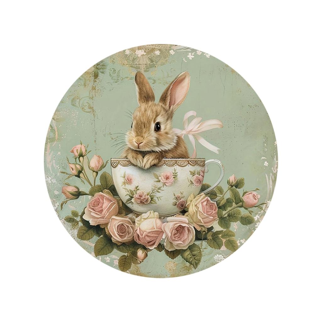 Пасхальный кролик Пасхальное яйцо Украшения для вечеринки Деревянные круглые таблички Подвесные Праздничная атмосфера Добро пожаловать на двери