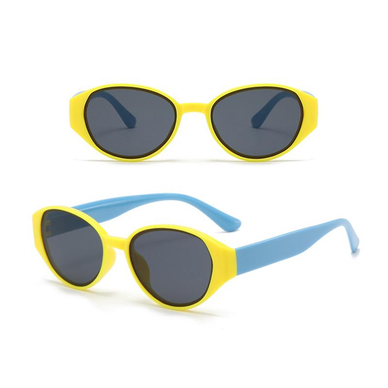 New Children's Cat Eye Sunglasses UV Protection Cute Boys and Girls Color Blocked Cartoon Outdoor Sunscreen Sun Glasses