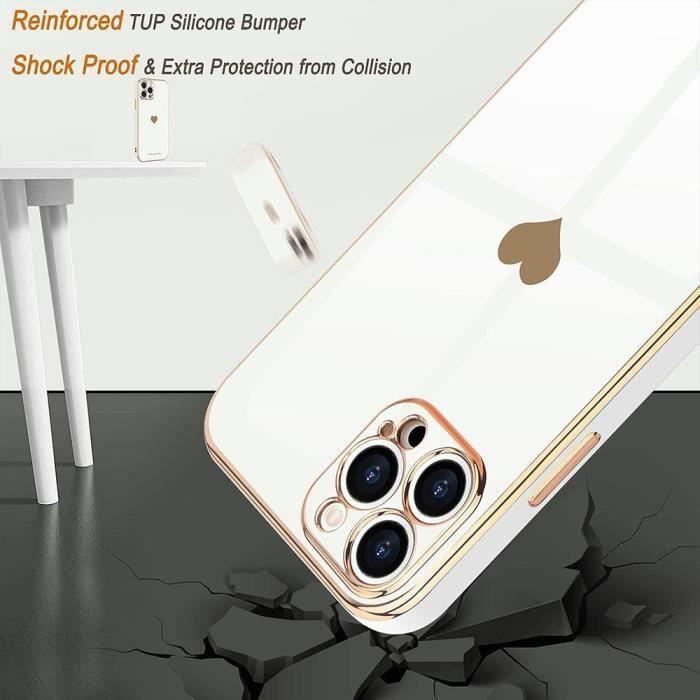 Coque Bandoulière - pour iPhone 16 Pro - TPU Souple - Motif Cœur - Élégant - Antichoc