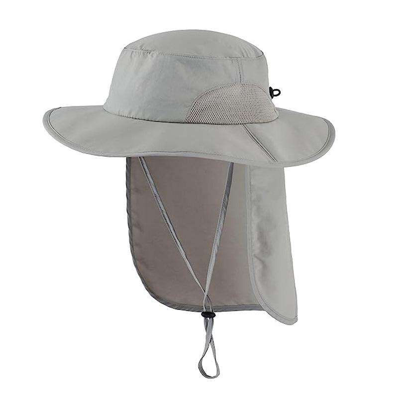 Outdoor sun hat Children's quick-drying breathable eaves sun protection bucket hat can store neck protection shawl hat
