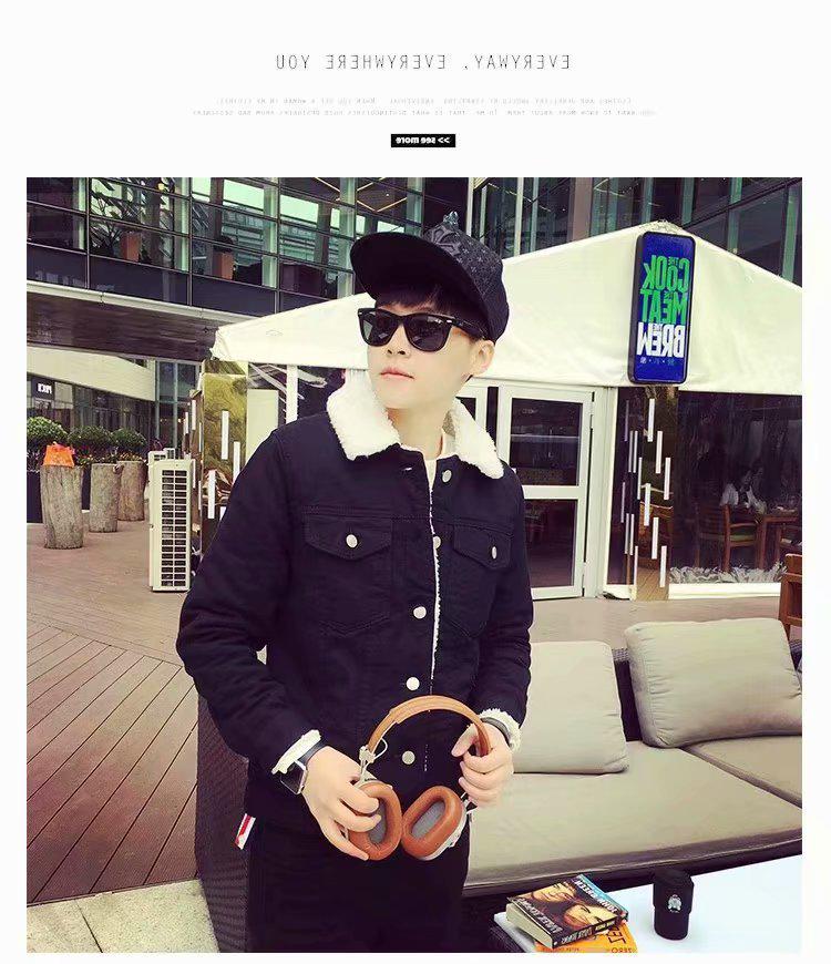 Мужская зимняя ретро-джинсовая куртка с бархатной подкладкой - молодежный корейский стиль, утолщенная, модная, хлопковая верхняя одежда большого размера