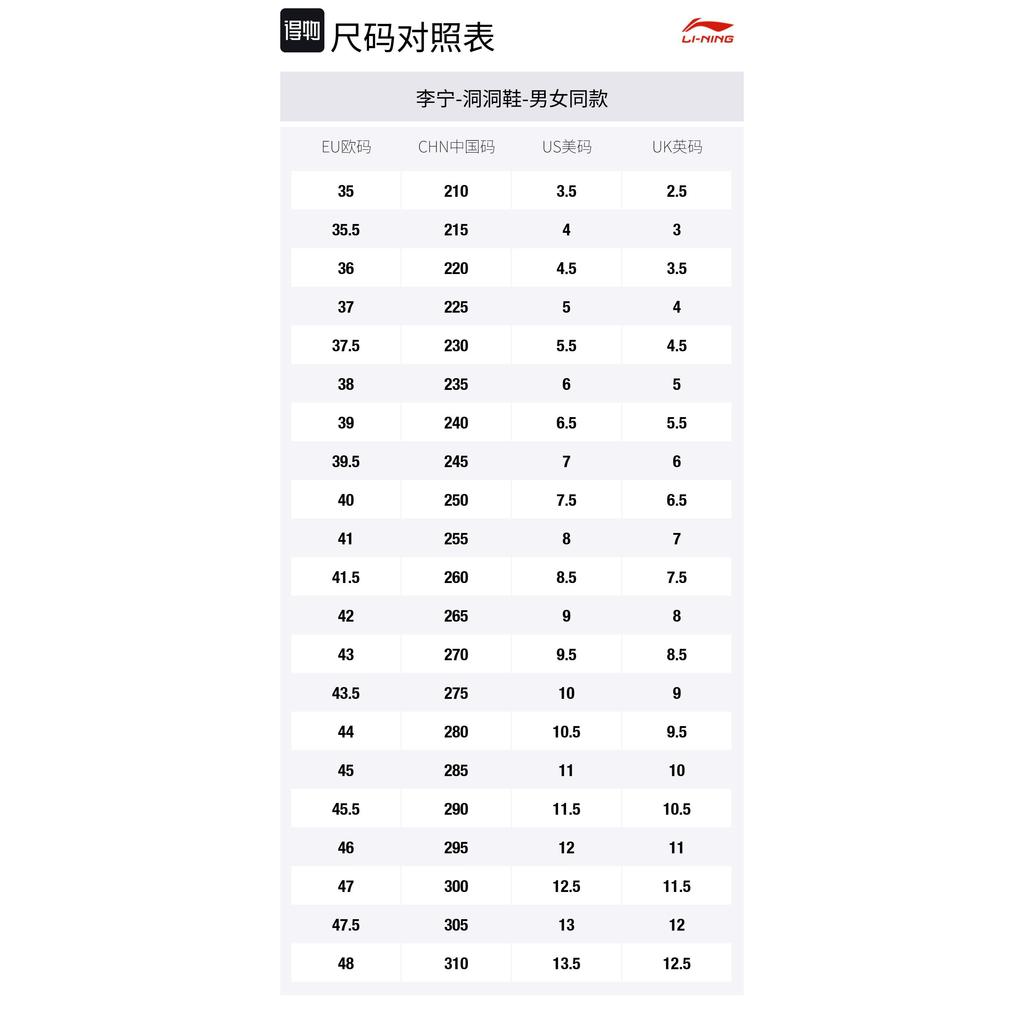YINGXIONGLIANMENGYONGCHIPAIDUI x Li Ning Мягкие кроксы Унисекс Белый AGAV001-1